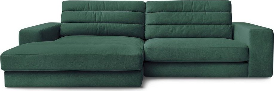Zelená sametová rohová pohovka (levý roh/s lenoškou) Sierra – Bobochic Paris Bobochic Paris