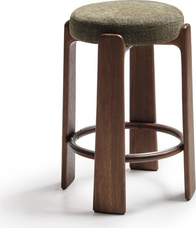 Zelená/v tmavě přírodní barvě barová stolička z jasanového dřeva (výška sedáku 75 cm) Granite – Kave Home Kave Home