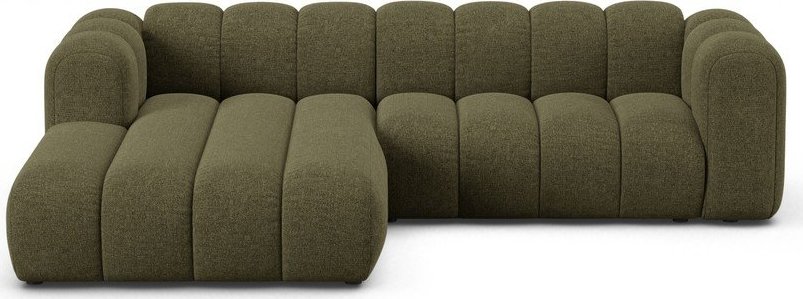 Zelená žinylková rohová pohovka (levý roh/s lenoškou) Lupine – Micadoni Micadoni