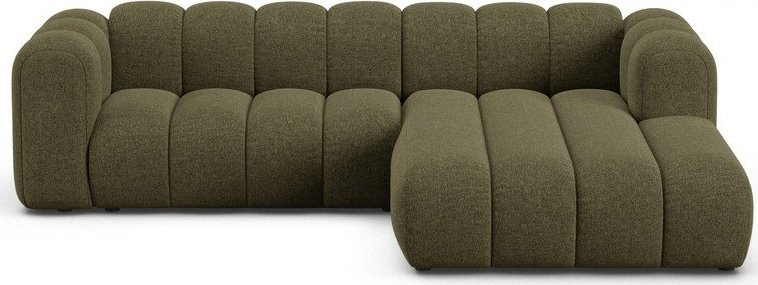 Zelená žinylková rohová pohovka (pravý roh/s lenoškou) Lupine – Micadoni Micadoni