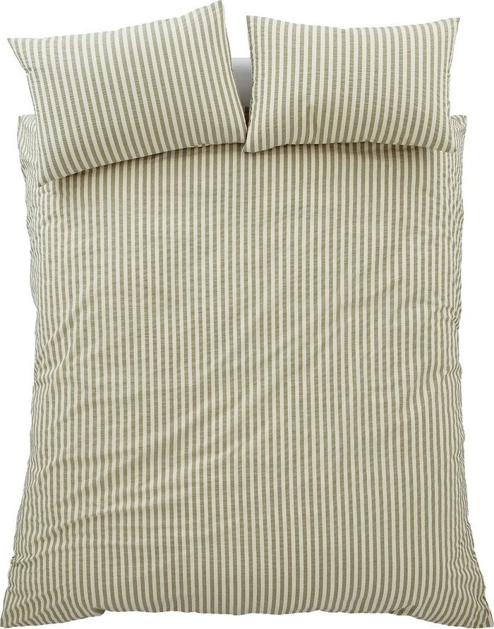 Zelené 3dílné povlečení na dvoulůžko/prodloužené 230x220 cm Cotton Rich Woven Stripe – Pineapple Elephant Pineapple Elephant