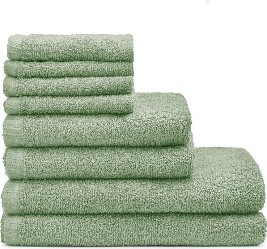 Zelené rychleschnoucí/froté bavlněné ručníky a osušky v sadě 8 ks Quick Dry – Catherine Lansfield Catherine Lansfield