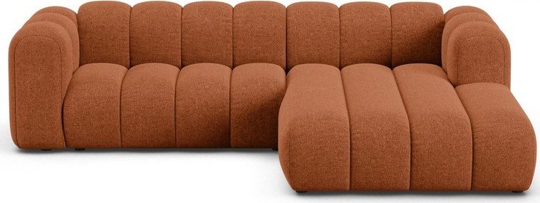 Žinylková rohová pohovka v cihlové barvě (pravý roh/s lenoškou) Lupine – Micadoni Micadoni