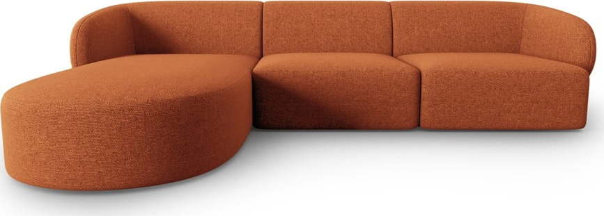 Žinylková rohová pohovka v terakotové barvě (levý roh/s lenoškou) Paolo - II. jakost – Milo Casa Milo Casa