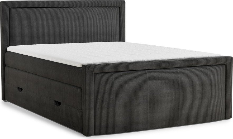Antracitová boxspring postel s úložným prostorem 200x200 cm Fresco – Maison de Rêve Maison de Reve