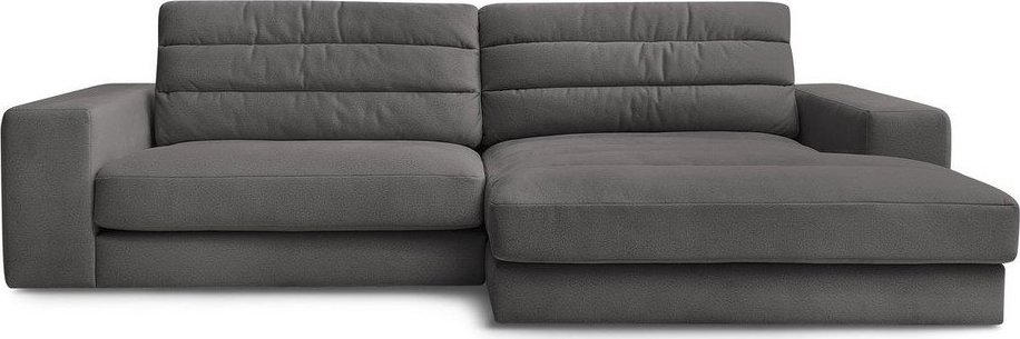 Antracitová sametová rohová pohovka (pravý roh/s lenoškou) Sierra – Bobochic Paris Bobochic Paris