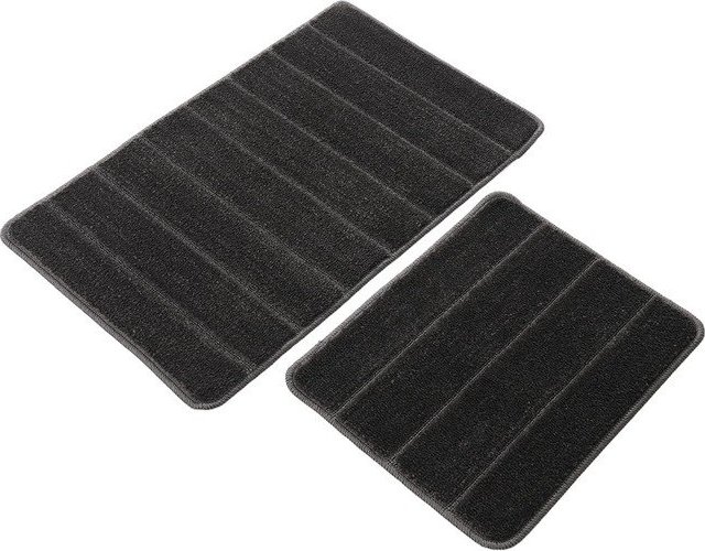 Antracitové koupelnové předložky v sadě 2 ks 50x80 cm Yeni Cizgli – Foutastic Foutastic