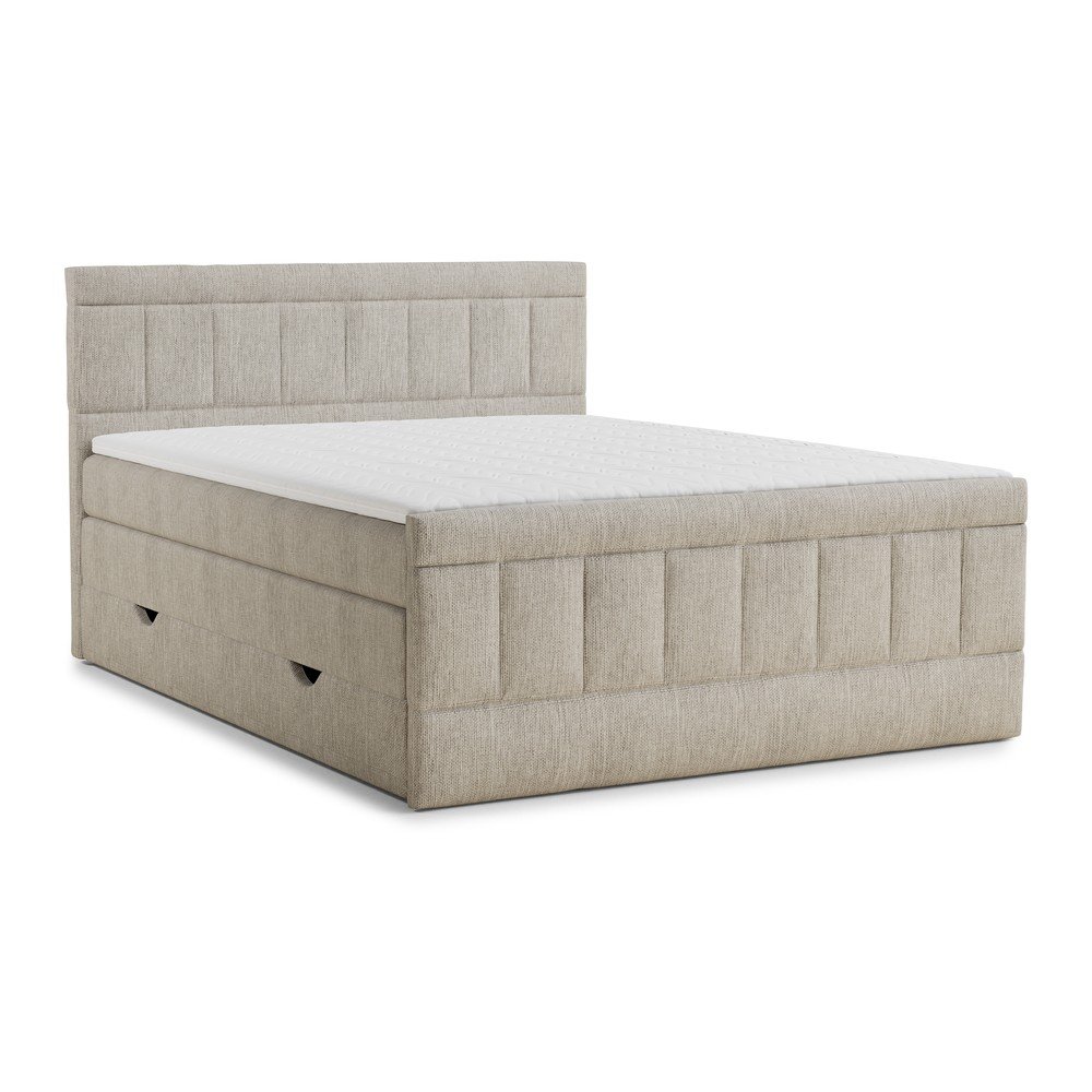 Béžová boxspring postel s úložným prostorem 160x200 cm Caya – Maison de Rêve Maison de Reve
