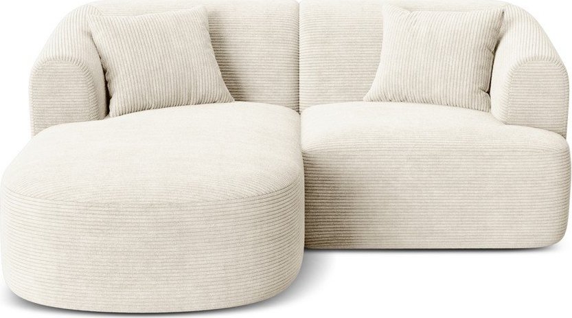 Béžová manšestrová rohová pohovka (levý roh/s lenoškou) Campi – Cosmopolitan Design Cosmopolitan design