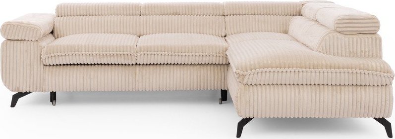 Béžová manšestrová rohová pohovka (pravý roh/do L) Marbeya – Ropez Ropez