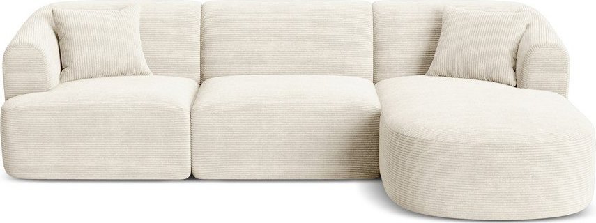 Béžová manšestrová rohová pohovka (pravý roh/s lenoškou) Campi – Cosmopolitan Design Cosmopolitan design