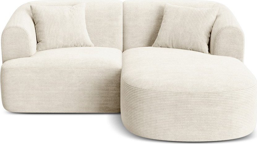 Béžová manšestrová rohová pohovka (pravý roh/s lenoškou) Campi – Cosmopolitan Design Cosmopolitan design