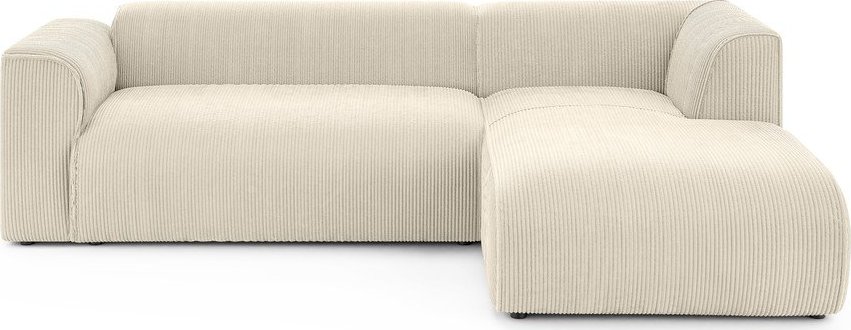 Béžová manšestrová rohová pohovka (pravý roh/s lenoškou) Merid – Ropez Ropez