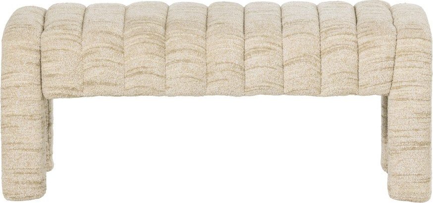 Béžová polstrovaná lavice z textilie bouclé Frex – WOOOD WOOOD