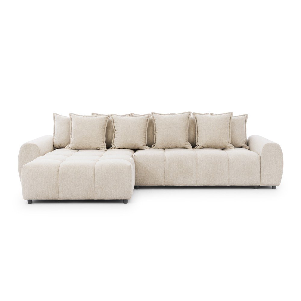 Béžová rohová pohovka (levý roh/s lenoškou) Albane – Ropez Ropez