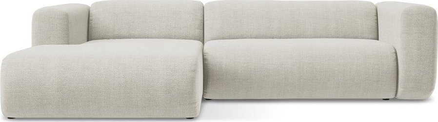 Béžová rohová pohovka (levý roh/s lenoškou) Ekahi – Makamii Makamii