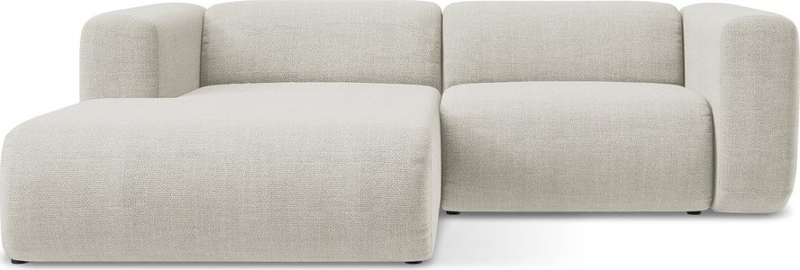 Béžová rohová pohovka (levý roh/s lenoškou) Ekahi – Makamii Makamii