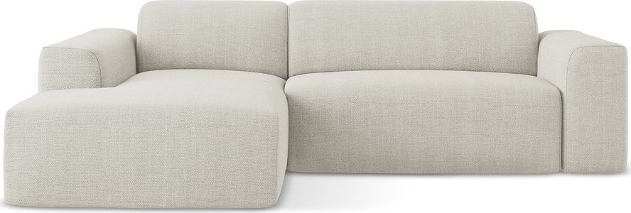 Béžová rohová pohovka (levý roh/s lenoškou) Keli – Makamii Makamii