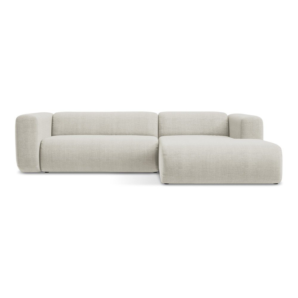 Béžová rohová pohovka (pravý roh/s lenoškou) Ekahi – Makamii Makamii