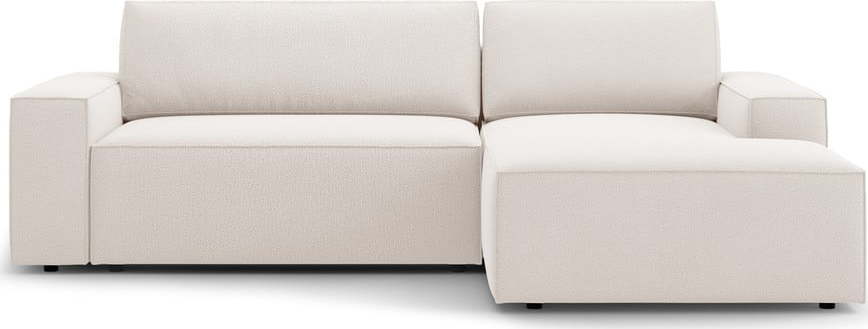 Béžová rozkládací/s úložným prostorem rohová pohovka (pravý roh/s lenoškou) Jodie - II. jakost – Micadoni Micadoni