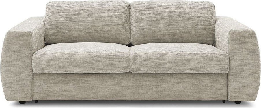 Béžová žinylková pohovka na každodenní spaní/rozkládací 220 cm Hugo – Bobochic Paris Bobochic Paris