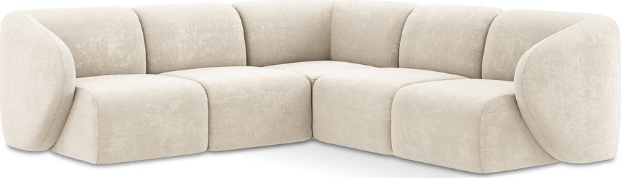 Béžová žinylková rohová pohovka Lani – Makamii Makamii