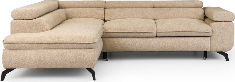 Béžová žinylková rohová pohovka (levý roh/do L) Marbeya – Ropez Ropez