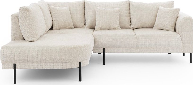 Béžová žinylková rohová pohovka (levý roh/do L) Mauris – Ropez Ropez