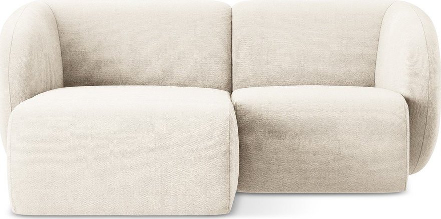 Béžová žinylková rohová pohovka (levý roh/s lenoškou) Lani – Makamii Makamii