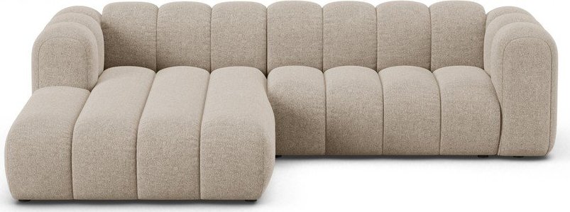 Béžová žinylková rohová pohovka (levý roh/s lenoškou) Lupine – Micadoni Micadoni