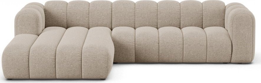 Béžová žinylková rohová pohovka (levý roh/s lenoškou) Lupine – Micadoni Micadoni