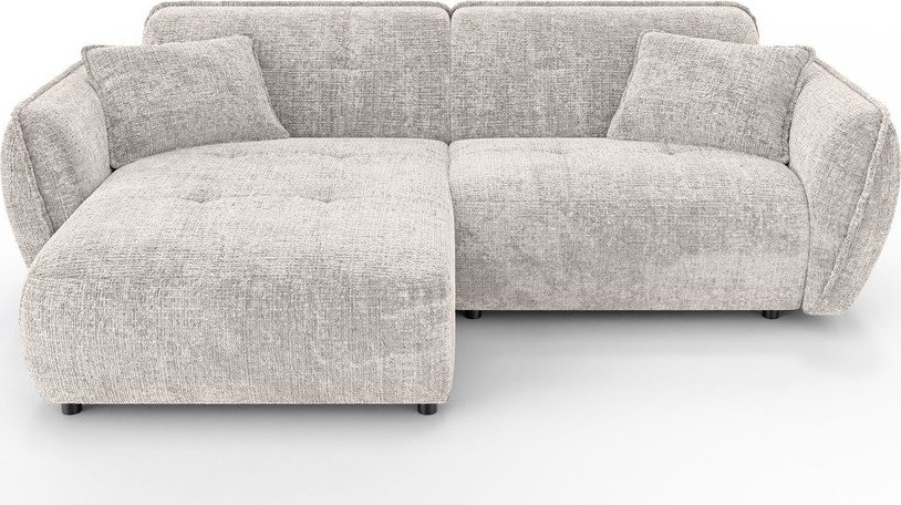 Béžová žinylková rohová pohovka (levý roh/s lenoškou) Nelia – Ropez Ropez