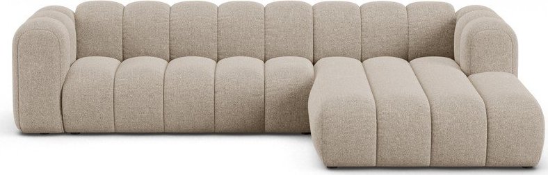 Béžová žinylková rohová pohovka (pravý roh/s lenoškou) Lupine – Micadoni Micadoni