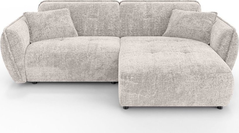 Béžová žinylková rohová pohovka (pravý roh/s lenoškou) Nelia – Ropez Ropez