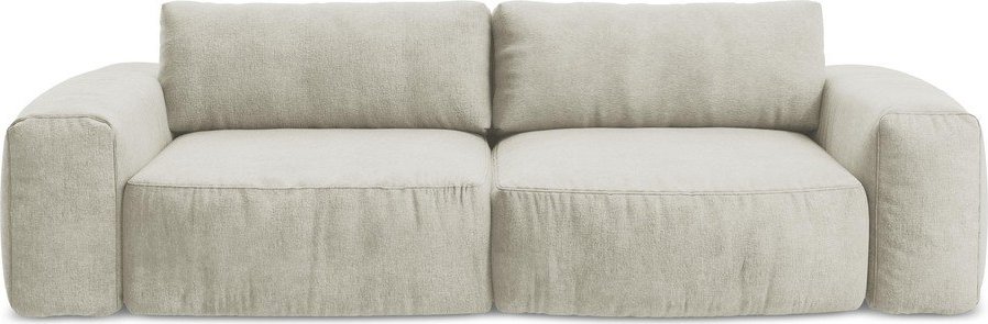 Béžová žinylková rozkládací pohovka 275 cm Kuki – Makamii Makamii