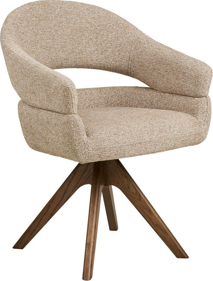 Béžové čalouněné jídelní křeslo s područkami Dover – House Nordic House Nordic