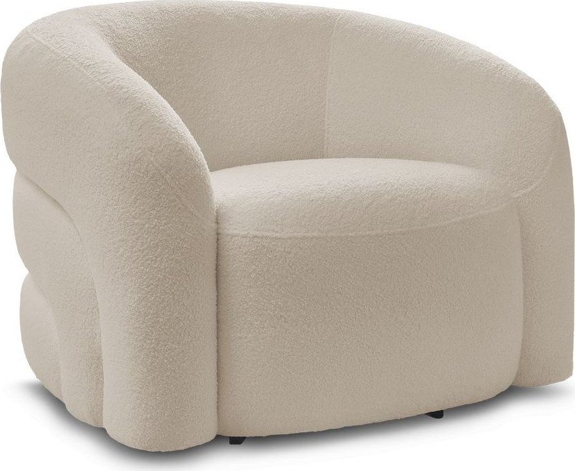 Béžové otočné křeslo z textilie bouclé Elina – Bobochic Paris Bobochic Paris