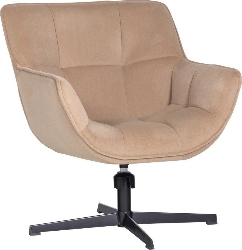 Béžové otočné sametové křeslo Wibo – WOOOD WOOOD