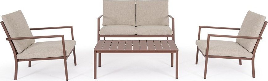 Béžový čalouněný zahradní lounge set pro 4 Konnor – Bizzotto Bizzotto