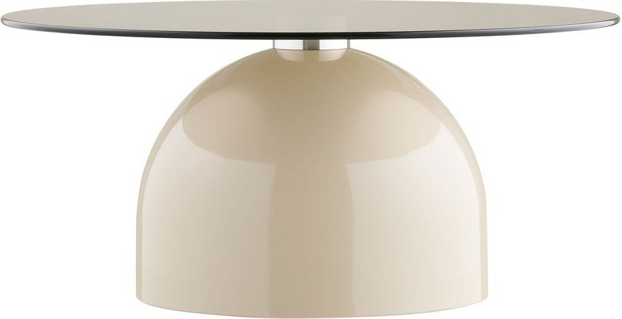 Béžový kulatý konferenční stolek se skleněnou deskou ø 70 cm Ravello – House Nordic House Nordic
