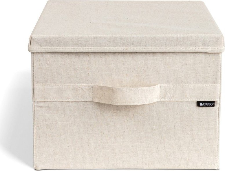 Béžový látkový úložný box s víkem 36x46x25 cm Soft Storage Large – Bigso Bigso