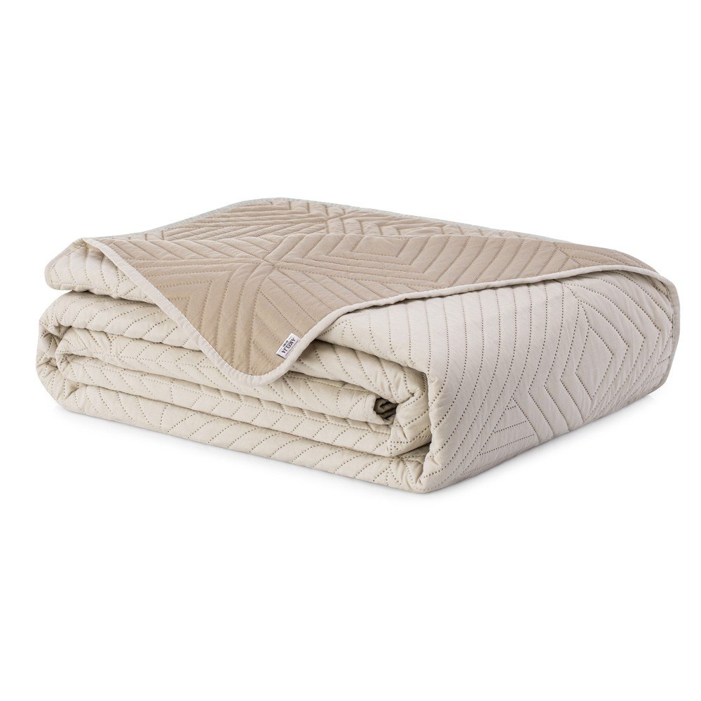 Béžový prošívaný přehoz z mikrovlákna 220x240 cm Softa – Restilo Restilo