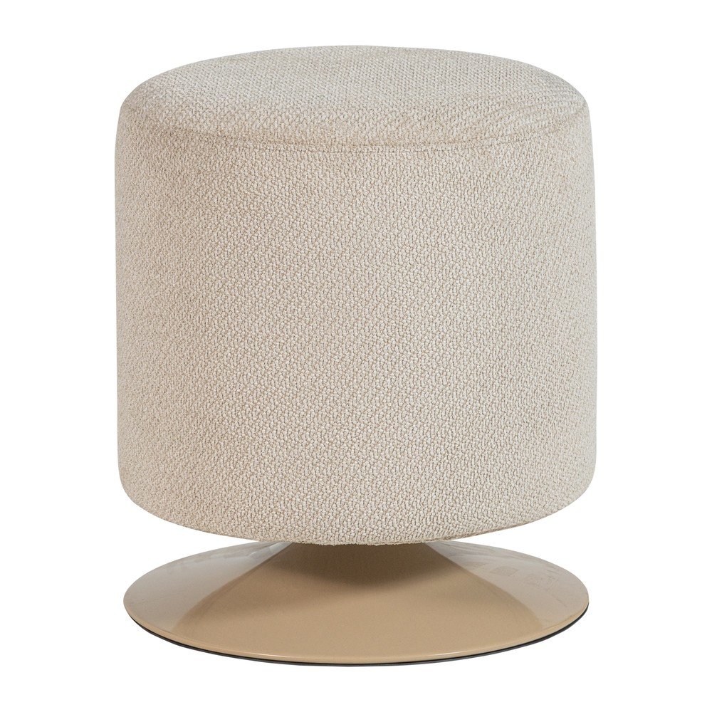 Béžový taburet z textilie bouclé Islen – WOOOD WOOOD