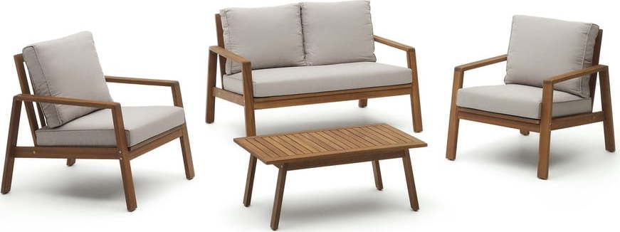 Béžový/v tmavě přírodní barvě zahradní lounge set z masivu akácie pro 4 Frares – Kave Home Kave Home