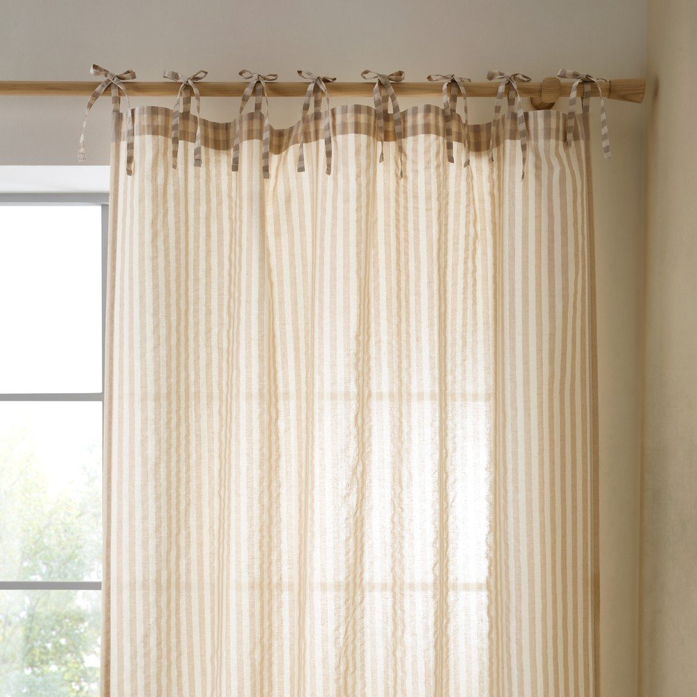 Béžový závěs 140x229 cm Zanzibar Woven Stripe – Pineapple Elephant Pineapple Elephant