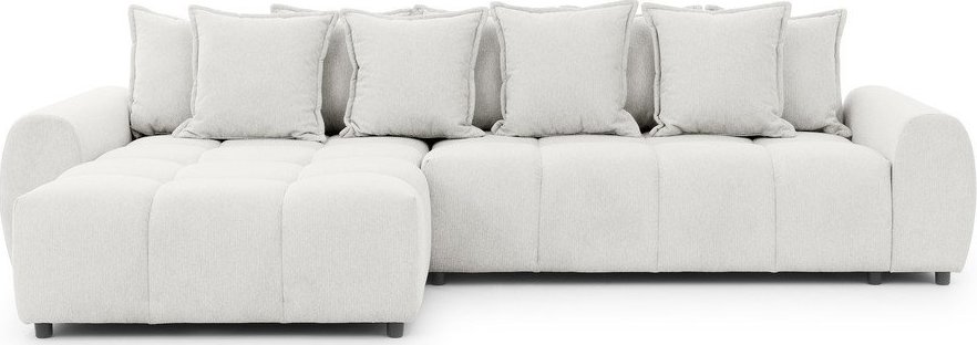 Bílá rohová pohovka (levý roh/s lenoškou) Albane – Ropez Ropez
