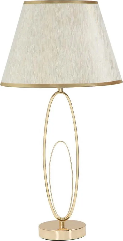 Bílá stolní lampa s konstrukcí ve zlaté barvě Mauro Ferretti Glam Flush