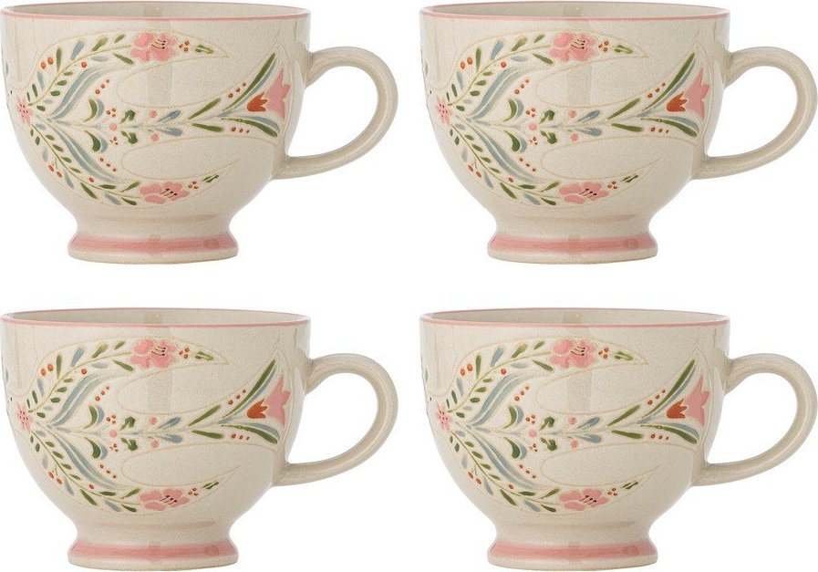 Bílé keramické hrnky v sadě 4 ks 400 ml Rosalynde – Bloomingville Bloomingville