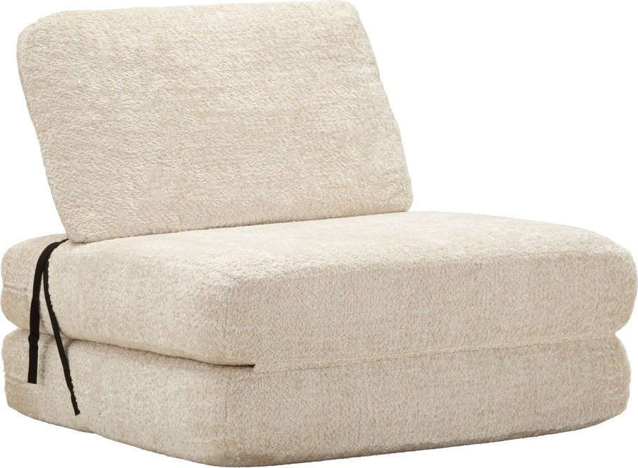 Bílé rozkládací křeslo z textilie bouclé Faster – Mauro Ferretti Mauro Ferretti