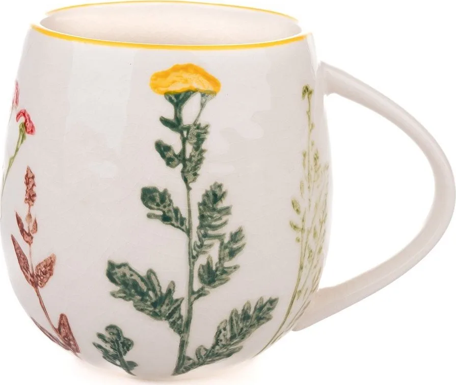 Bílý porcelánový hrnek 500 ml Flower Garden – Dakls